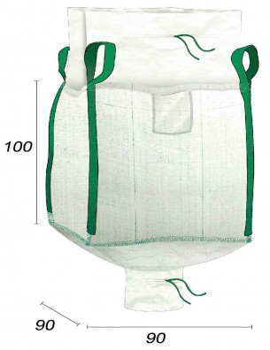 big bag 1000 kg vazio com bocal de descarga - 90x90x100