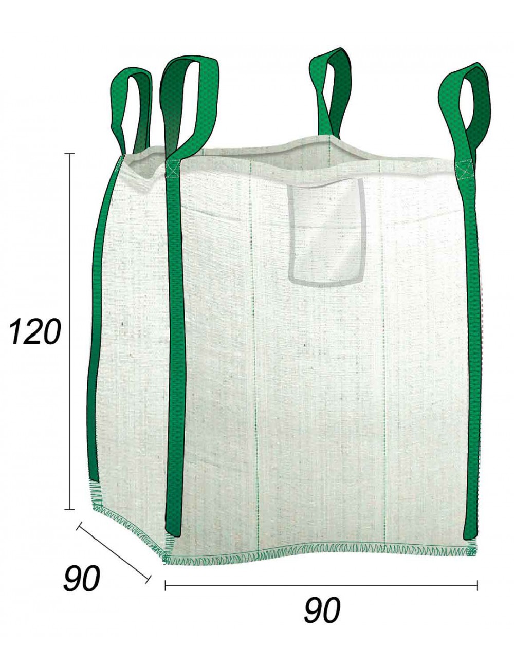 big bag - saco de jardim reforçado multiusos - 90x90x120