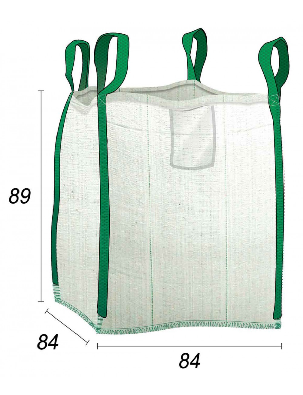 saco de entulho 0,5 m³ para obras domésticas - 80x80x85