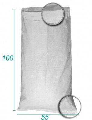 saco para entulho em tela têxtil trançada branco 55x100