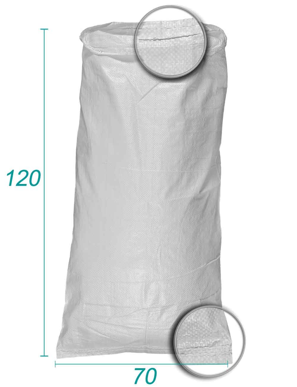 saco tecido em polipropileno branco 70x120