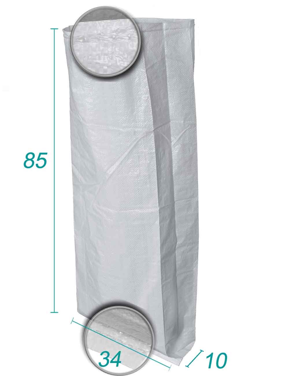 sacos em polipropileno tecido com prega 34 x 85 x 10