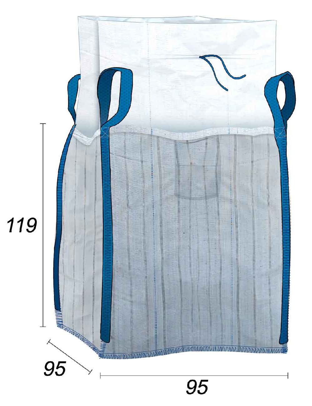 big bag ventilado com bandas de ventilação nos 4 lados