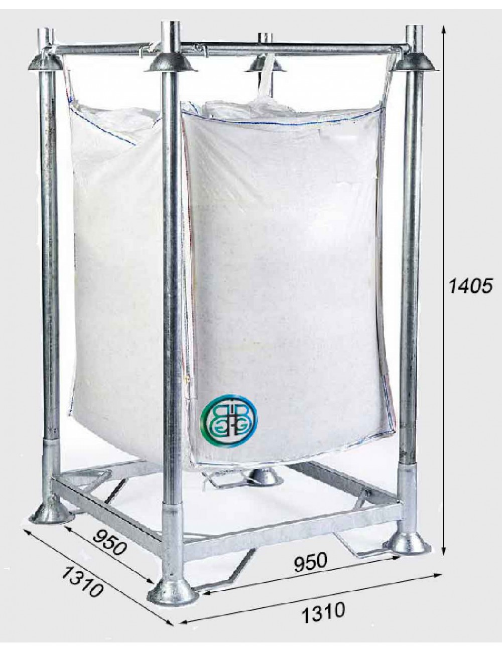 suporte standard para big bag base fechada altura 140