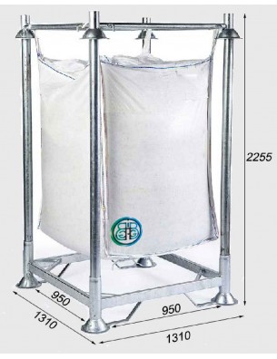 suporte para saco de entulho com base fechada, altura 225