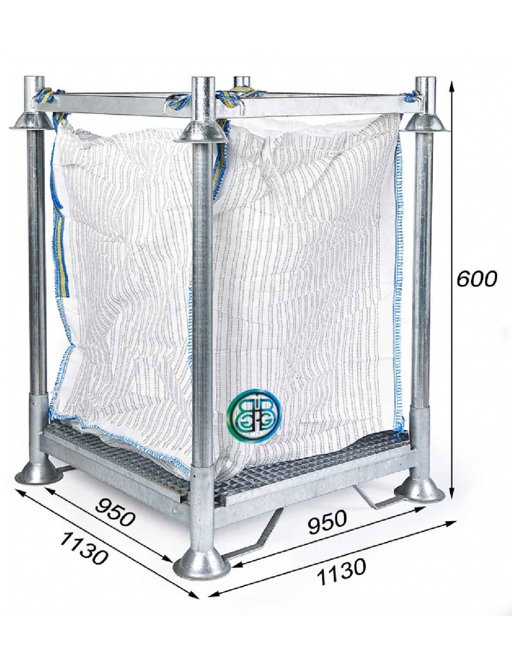 armação de suporte para big bag de filtração, altura 60,0 cm