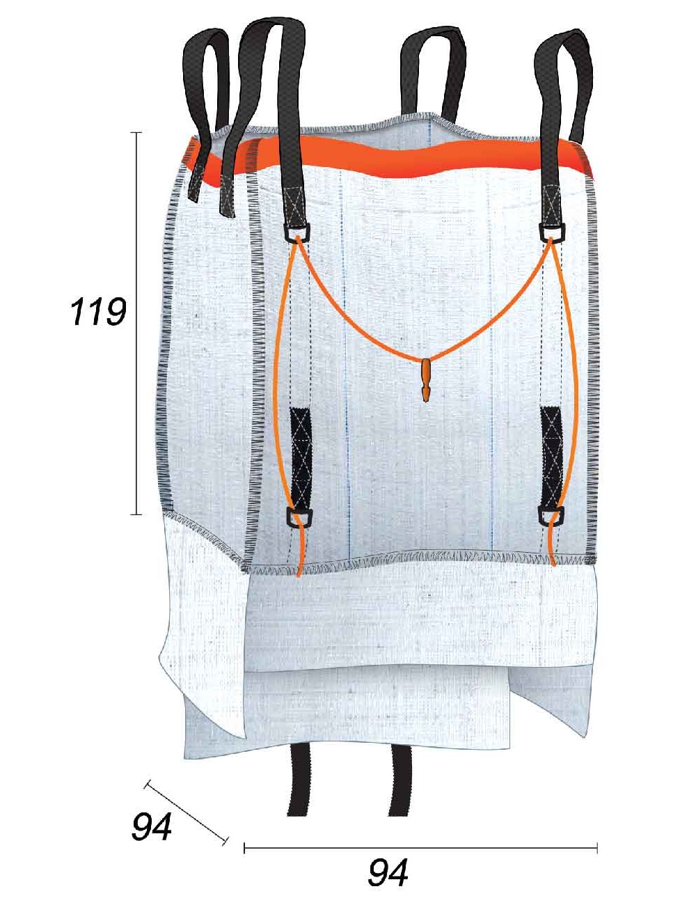 big bag - saco btp reutilizável com fundo abrível