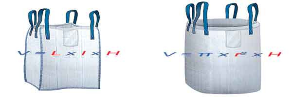 como calcular o volume de um big bag?